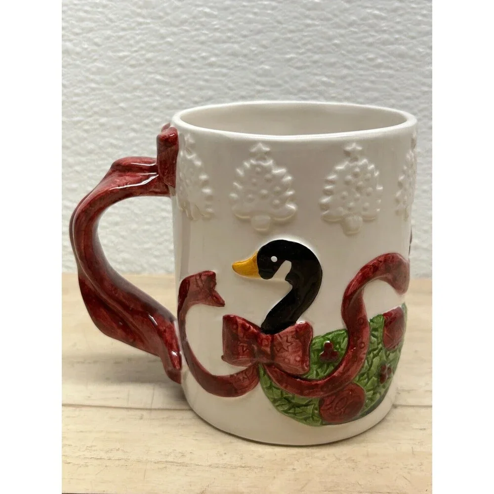 Vtg Wilton Court Quacker NR. Set Of 4 Porcelain Coffee Mugs NIB